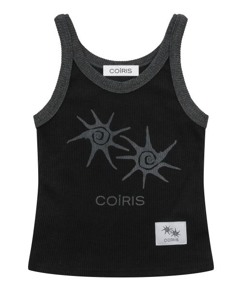SOLUNA CONTRAST CROP SLEEVELESS SLEEVELESS - 2 COLORS BLACK