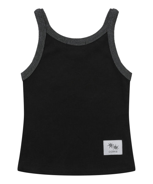 SOLUNA CONTRAST CROP SLEEVELESS SLEEVELESS - 2 COLORS BLACK