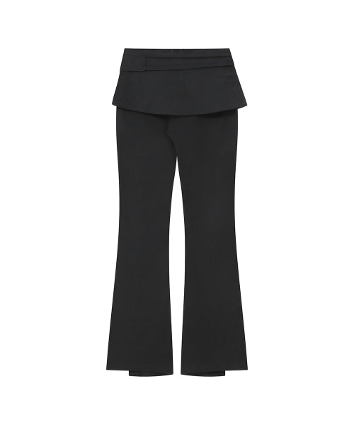 SIDE SHIRRING STRING MINI SKIRT PANTS SET #REI同款! - 2 COLORS BLACK