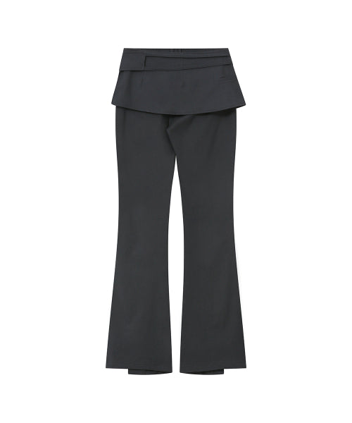 SIDE SHIRRING STRING MINI SKIRT PANTS SET #REI同款! - 2 COLORS CHARCOAL