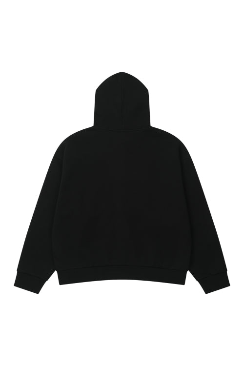 GERMAN LETTERING HOODIE ZIP UP - 3 COLORS BLACK