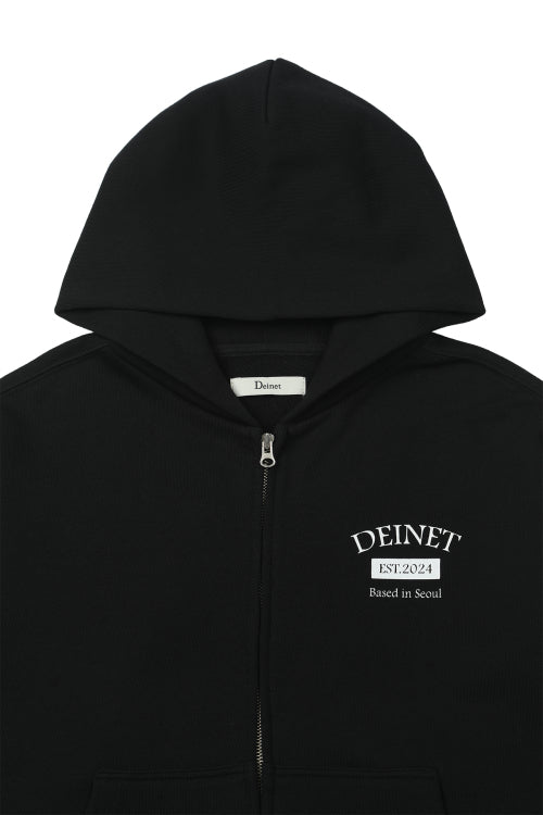GERMAN LETTERING HOODIE ZIP UP - 3 COLORS BLACK