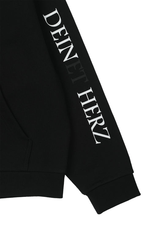 GERMAN LETTERING HOODIE ZIP UP - 3 COLORS BLACK