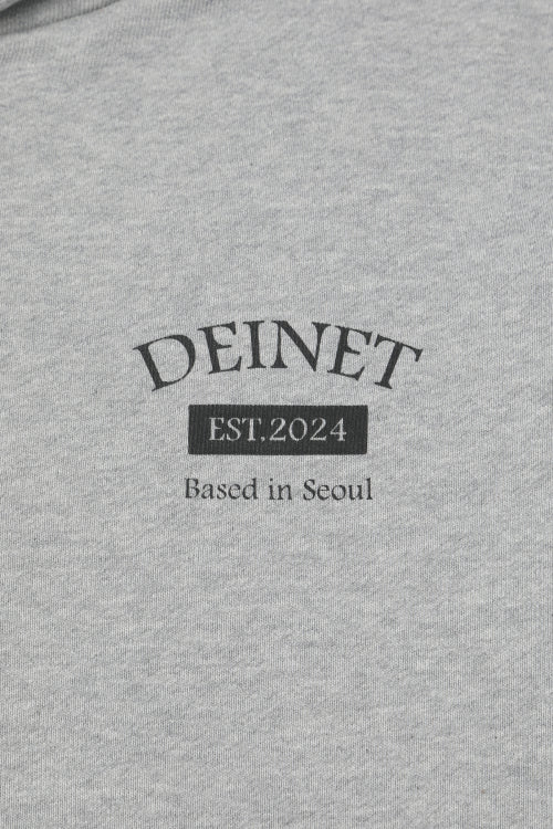 GERMAN LETTERING HOODIE ZIP UP - 3 COLORS MELANGE GREY