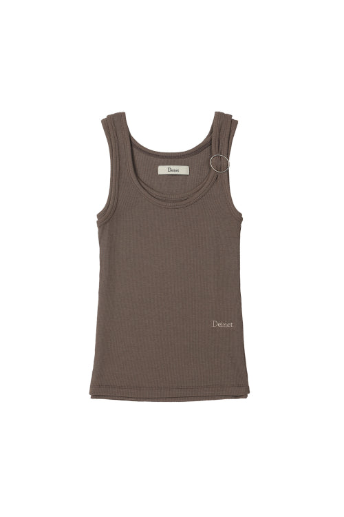 LAYERED RING SLEEVELESS - 2 COLORS BROWN