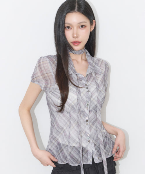 PUFF BLOUSE GREY - 4 COLORS BEIGE