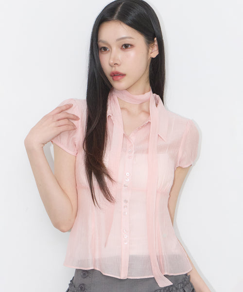 PUFF BLOUSE GREY - 4 COLORS PINK