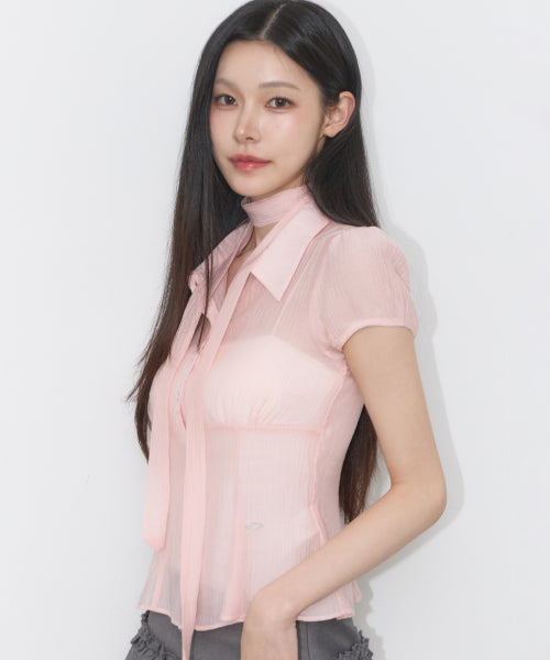 PUFF BLOUSE GREY - 4 COLORS PINK