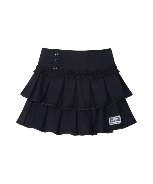 PLEATS MINI SKIRT - 2 COLORS BLACK