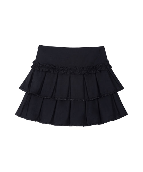 PLEATS MINI SKIRT - 2 COLORS BLACK