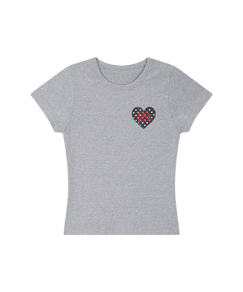 129 DOT FITTED T-SHIRT - 4 COLORS MELANGE GREY