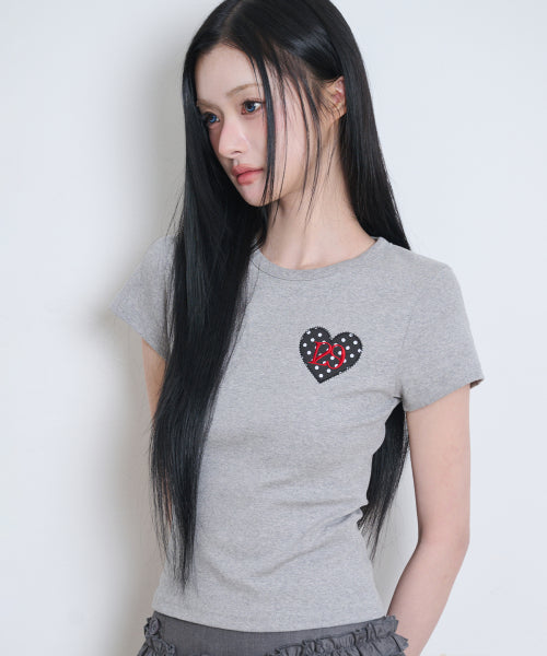 129 DOT FITTED T-SHIRT - 4 COLORS MELANGE GREY