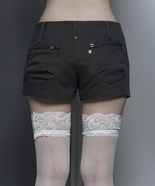 NAPOLEON DIAGONAL ZIPPER SHORTS - 3 COLORS DARK GREY
