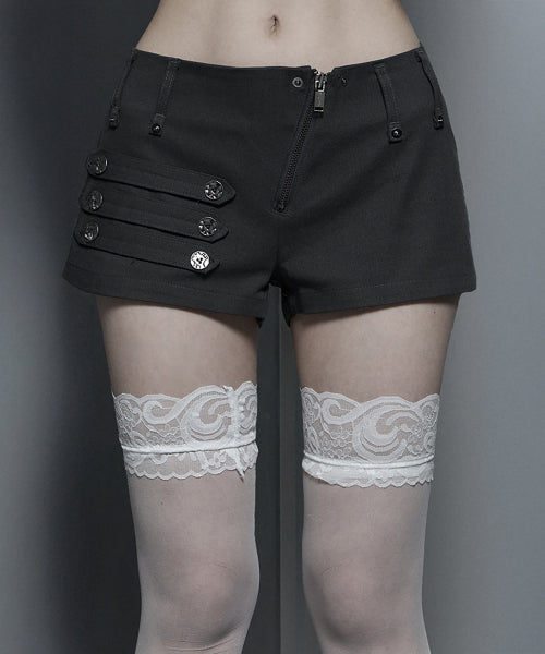 NAPOLEON DIAGONAL ZIPPER SHORTS - 3 COLORS DARK GREY