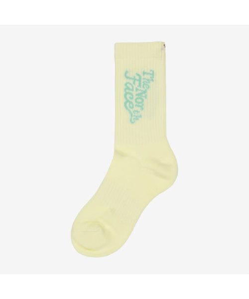LETTERING SOCKS CUSTARD
