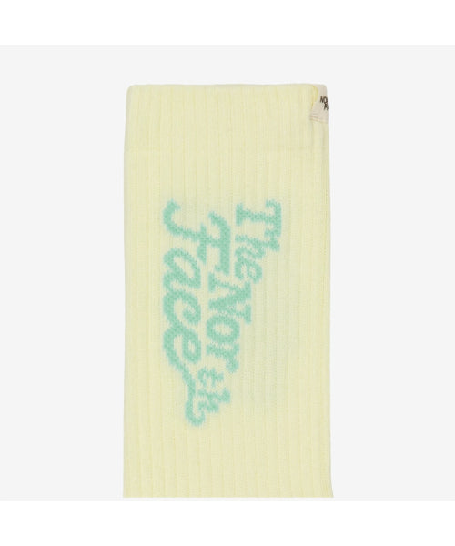 LETTERING SOCKS CUSTARD