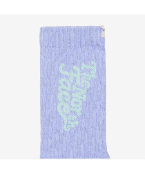 LETTERING SOCKS BABY BLUE
