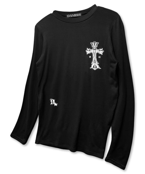 GOTHIC CROSS SLEEVE LONG - 2 COLORS BLACK
