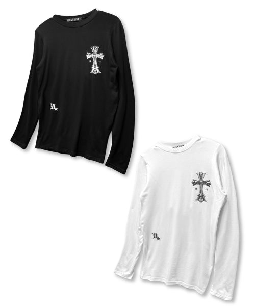 GOTHIC CROSS SLEEVE LONG - 2 COLORS BLACK