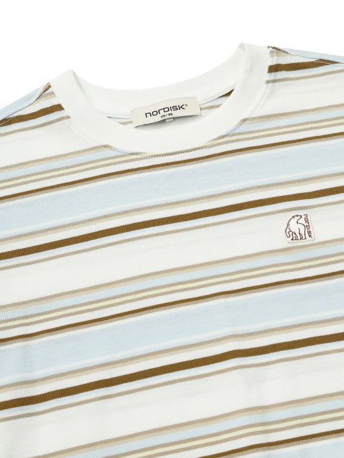 MULTI STRIPE SHORT SLEEVE TEE - 3 COLORS LIGHT BLUE