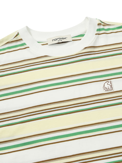 MULTI STRIPE SHORT SLEEVE TEE - 3 COLORS PASTEL YELLOW