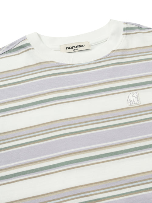 MULTI STRIPE SHORT SLEEVE TEE - 3 COLORS LILAC