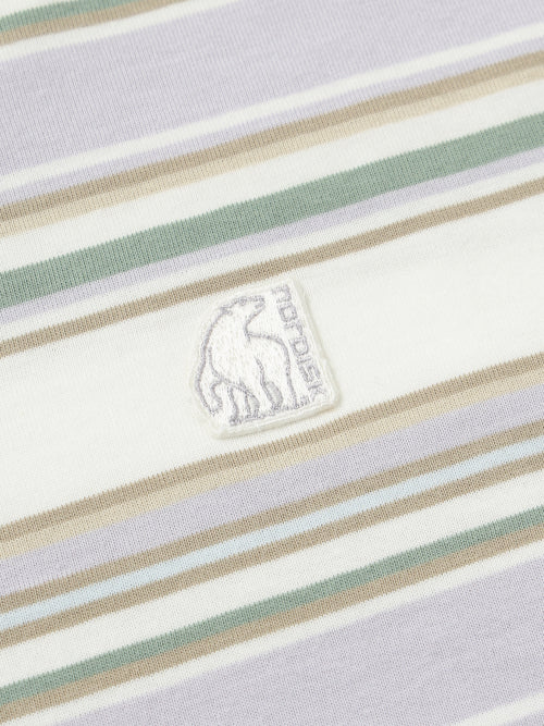 MULTI STRIPE SHORT SLEEVE TEE - 3 COLORS LILAC