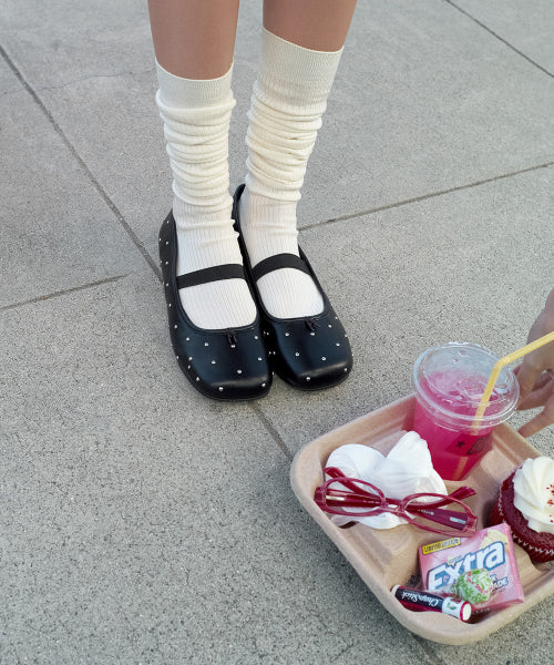 FAYE MARY JANE - 6 COLORS STUD BLACK