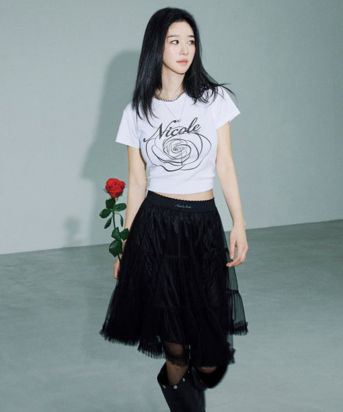 TULLE VOLUME SKIRT #徐睿知同款! - 2 COLORS BLACK