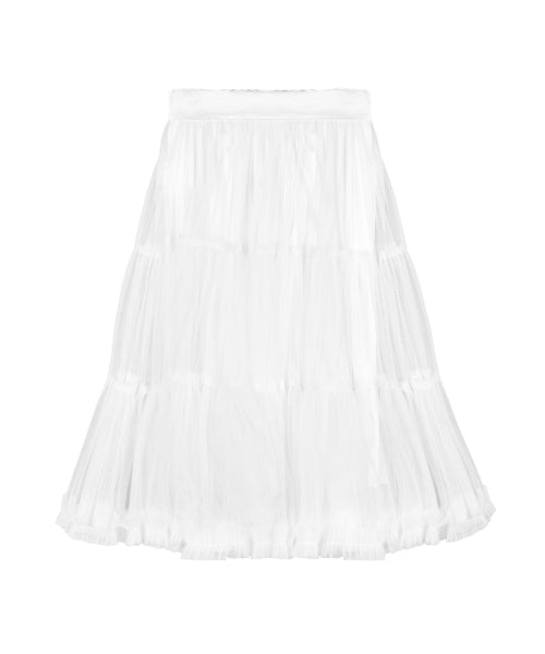 TULLE VOLUME SKIRT #徐睿知同款! - 2 COLORS WHITE