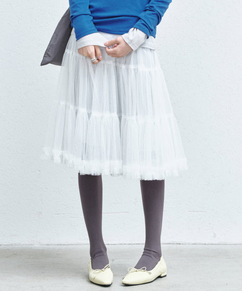 TULLE VOLUME SKIRT #徐睿知同款! - 2 COLORS WHITE