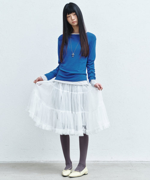 TULLE VOLUME SKIRT #徐睿知同款! - 2 COLORS WHITE