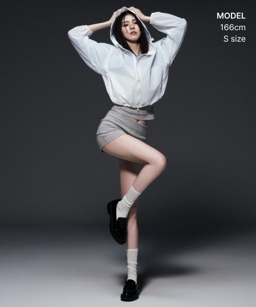 WOMENS SHEER WINDBREAKER #韓韶禧同款! - 5 COLORS BLACK