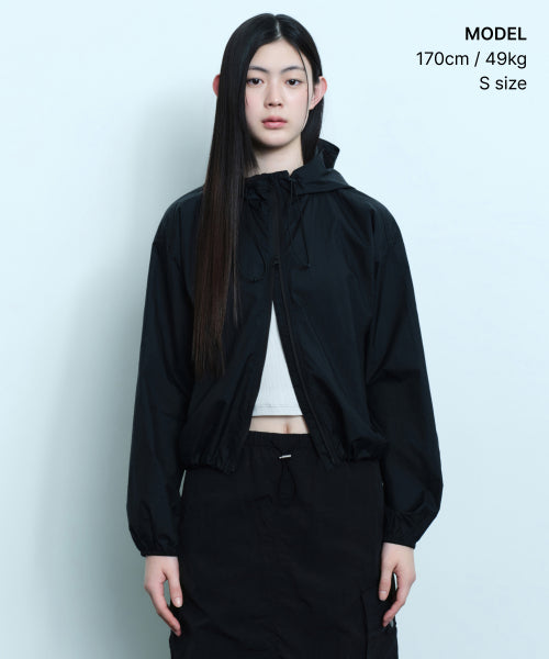 WOMENS SHEER WINDBREAKER #韓韶禧同款! - 5 COLORS BLACK