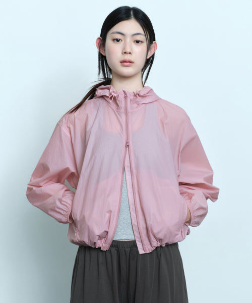 WOMENS SHEER WINDBREAKER #韓韶禧同款! - 5 COLORS BLACK