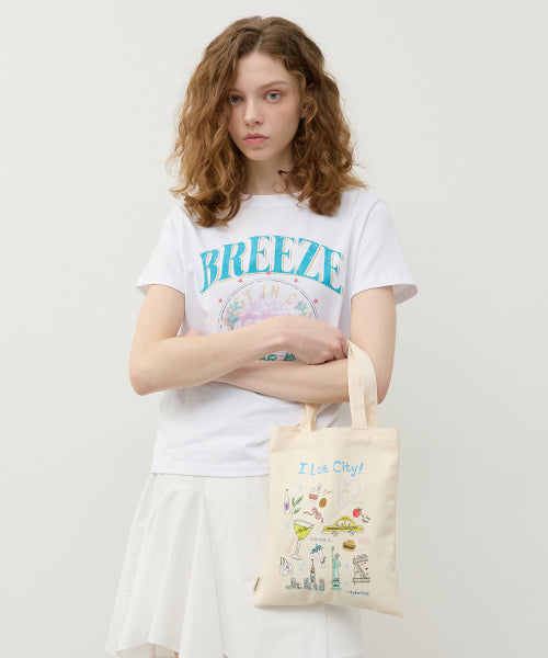 LOVE CITY GRAPHIC MINI ECO BAG IVORY IVORY