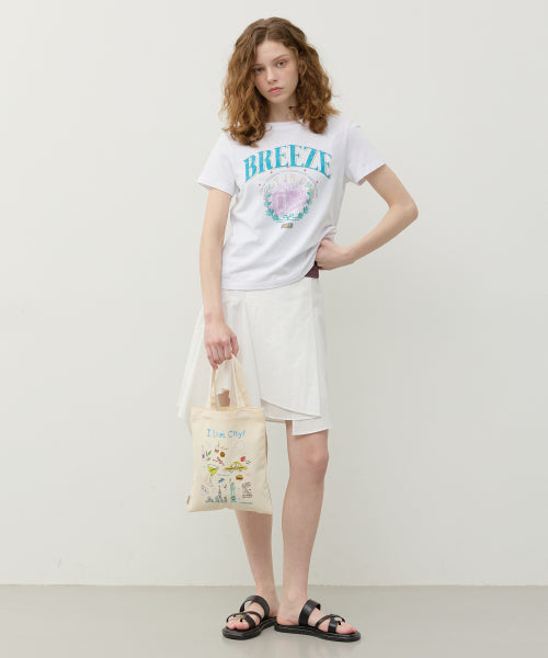 LOVE CITY GRAPHIC MINI ECO BAG IVORY IVORY