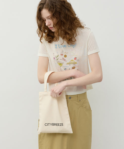CITY LOGO MINI ECO BAG NAVY - 2 COLORS IVORY