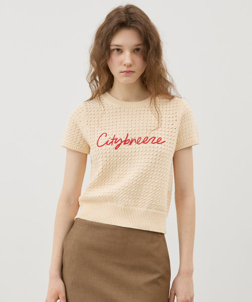 LOGO SHORT SLEEVE KNIT - 3 COLORS