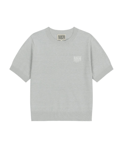 W SMALL CLASSIC LOGO HALF KNIT PULLOVER - 3 COLORS GREY