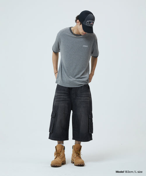 BASIC LOGO STRIPE RINGER TEE - 2 COLORS
