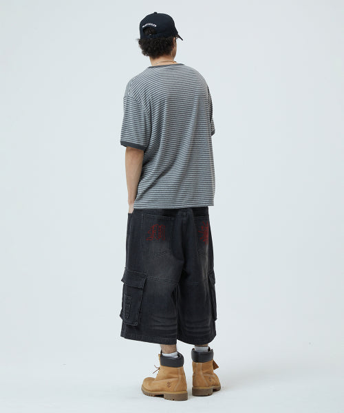BASIC LOGO STRIPE RINGER TEE - 2 COLORS