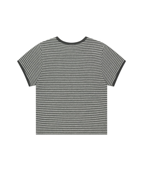 BASIC LOGO STRIPE RINGER TEE - 2 COLORS