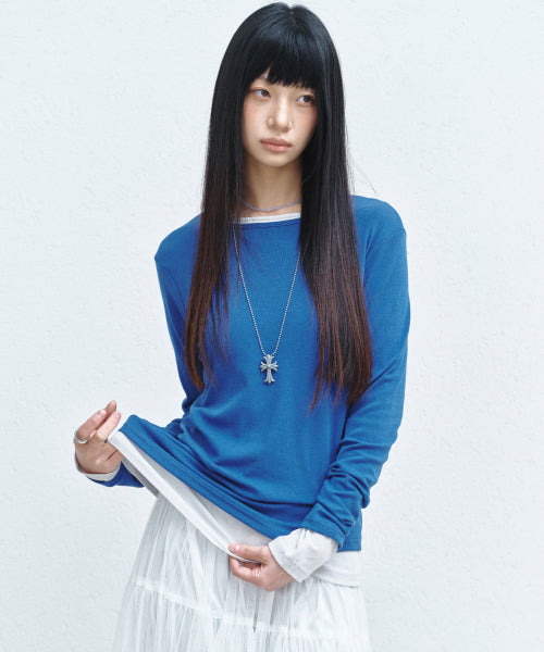 ESSENTIAL ROUND TOP #徐睿知同款! - 6 COLORS BLUE