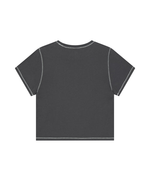 PIGMENT BUTTERFLY GOTH CROP TEE YELLOW - 3 COLORS CHARCOAL