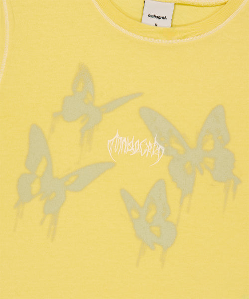 PIGMENT BUTTERFLY GOTH CROP TEE YELLOW - 3 COLORS YELLOW