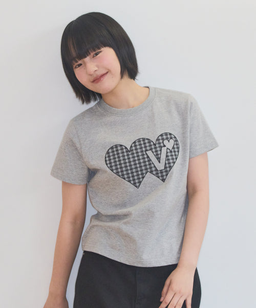 DOUBLE DOUBLE HEART TEE - 3 COLORS