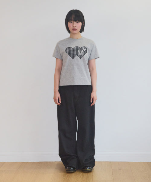 DOUBLE DOUBLE HEART TEE - 3 COLORS