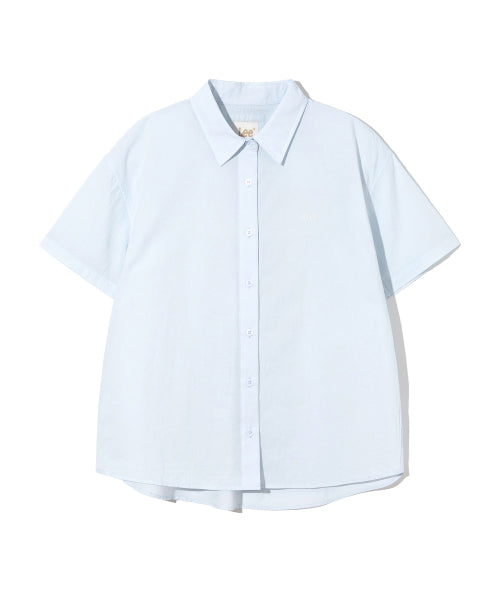 WOMEN RELAXED SHORT SLEEVE SHIRT BLUE