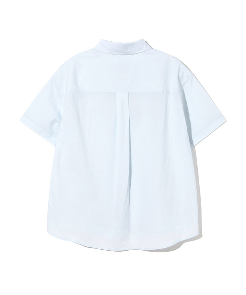 WOMEN RELAXED SHORT SLEEVE SHIRT BLUE